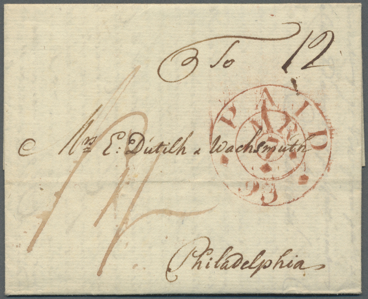 Br Niederlande - Vorphilatelie: 1793, Kompletter Faltbrief In Französisch Geschrieben Von Rotterdam Nach Philadel - ...-1852 Préphilatélie
