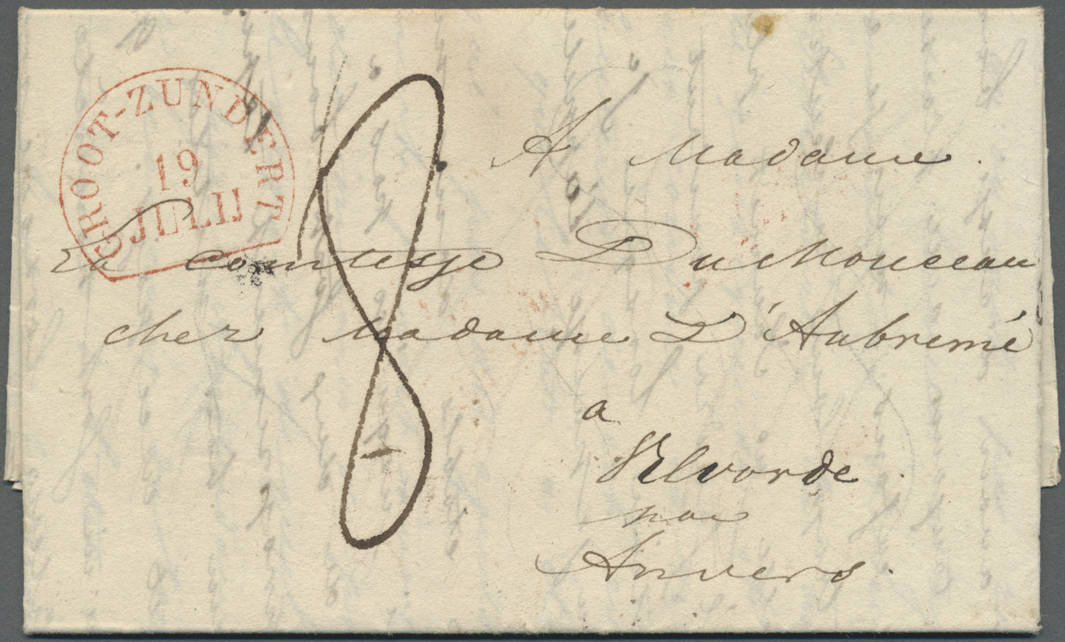 Br Niederlande - Vorphilatelie: 1835, Folded Letter Sent From GELDROP Via GROOT-ZUNDERT (v.d. Linden 1669) To Vil - ...-1852 Préphilatélie