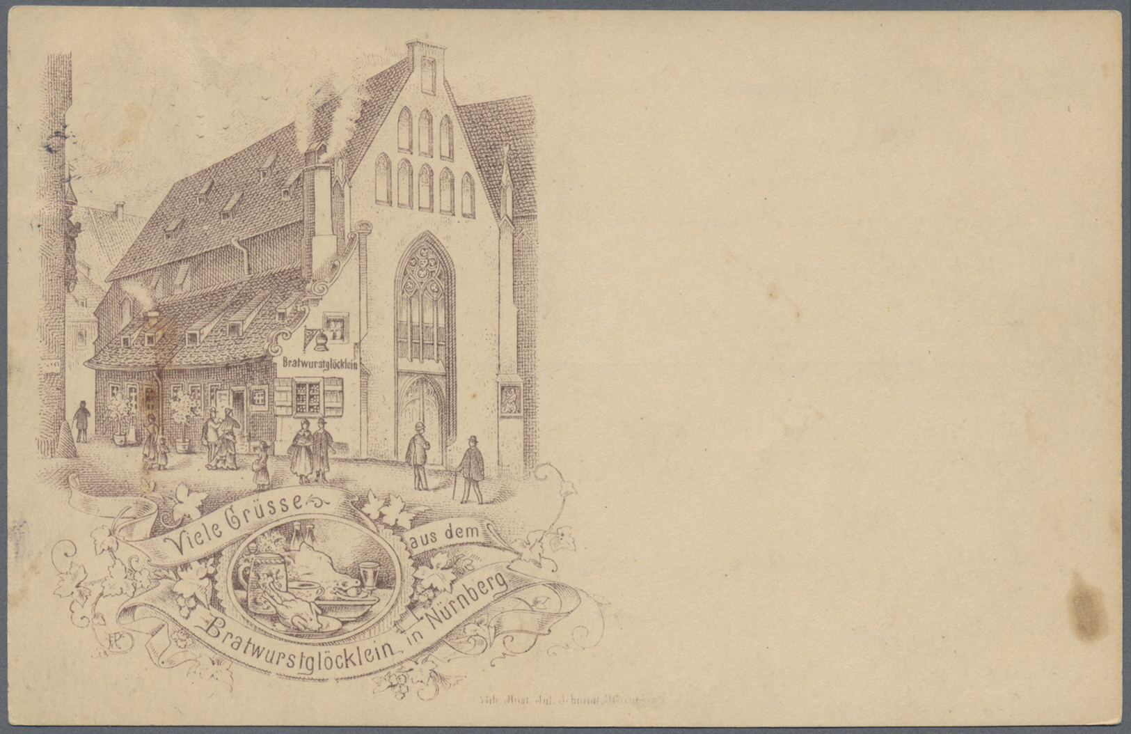Ansichtskarten: Vorläufer: 1886, "Viele Grüsse Aus Dem Bratwurstglöcklein In Nürnberg" Vorläuferkart - Non Classificati