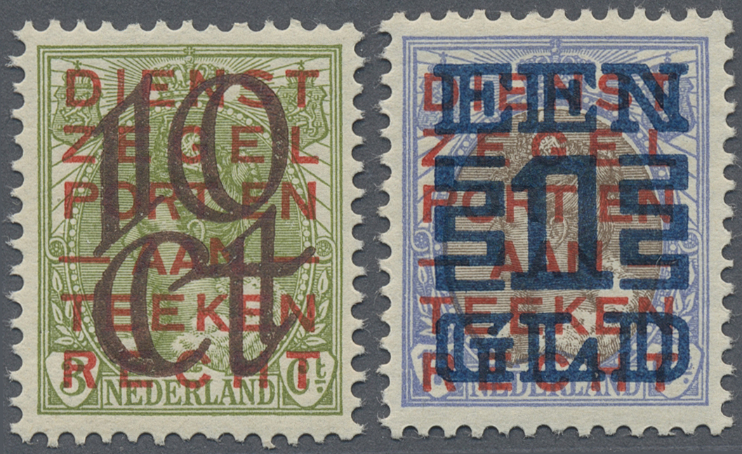 ** Niederlande: 1923, Luxussatz '10 C. + 1 G.' Zentriert Postfrisch - Covers & Documents