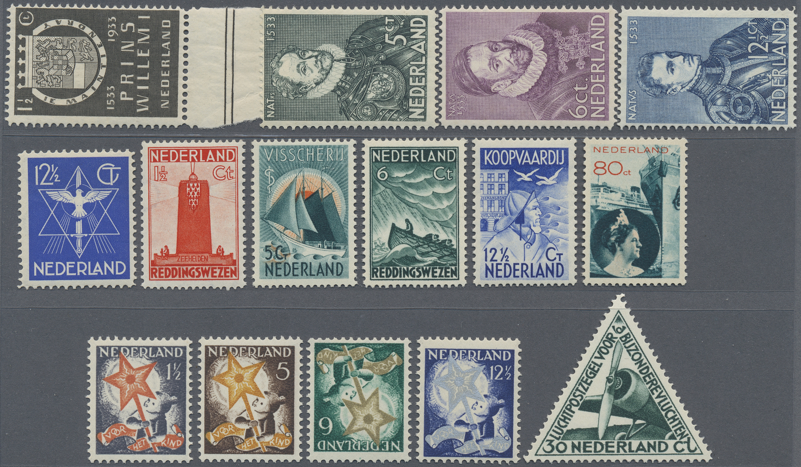 ** Niederlande: 1933, Komplette Sätze,  Geburtstag Wilhelms D. I. Von Oranienburg, Weltfrieden, Rettungswesen, Fr - Covers & Documents