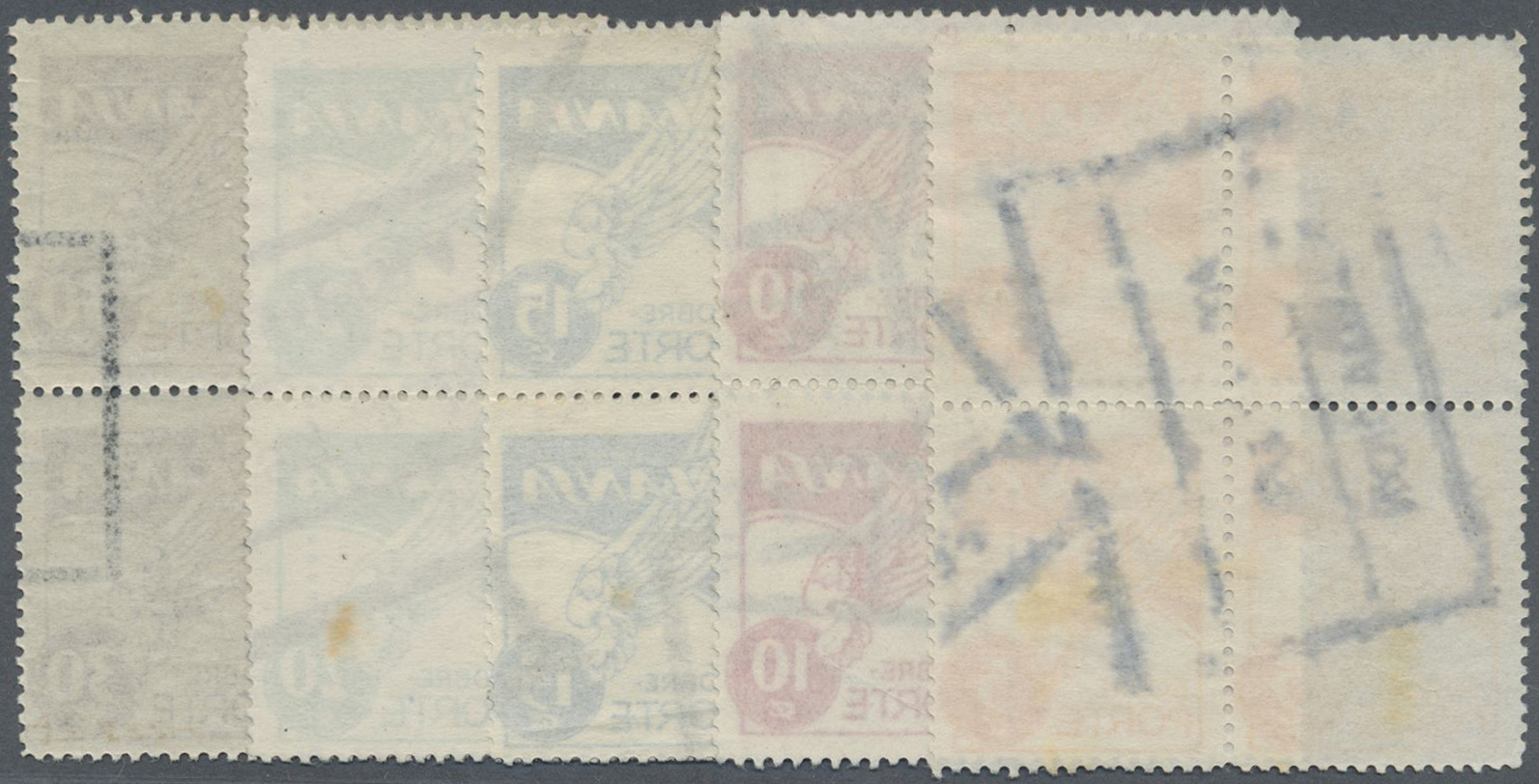 O Kolumbien: 1950, Airmail Issue LANSA (Lineas Aereas Nacionales Sociedad Anonima) Complete Set In Used Blocks/4, Scarce - Colombia