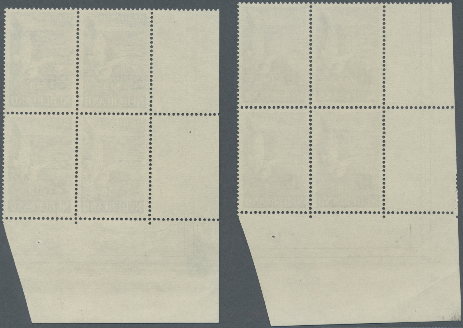 **/ Niederlande: 1951, Flugpostmarken (Möwe) 15 Und 25 Gulden Im Tadellosen Postfrischen Eckrand-Viererblock Aus D - Lettres & Documents