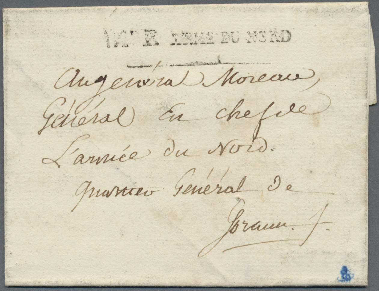 Br Niederlande - Französische Armeepost: 1794, "D.ON E ARM.S DU NORD", Straight Line In Black On Folded Cover To - ...-1850 Préphilatélie