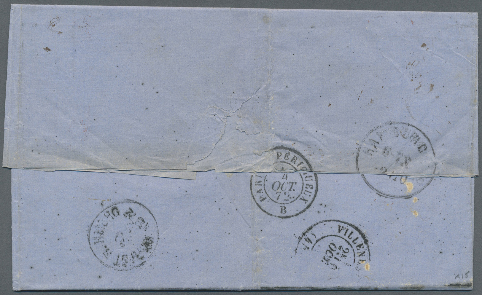 Br Norwegen: 1872. Envelope Addressed To France Bearing Yvert 14, 4s Blue, Yvert 15, 8s Rose And Yvert 18, 3s Car - Neufs