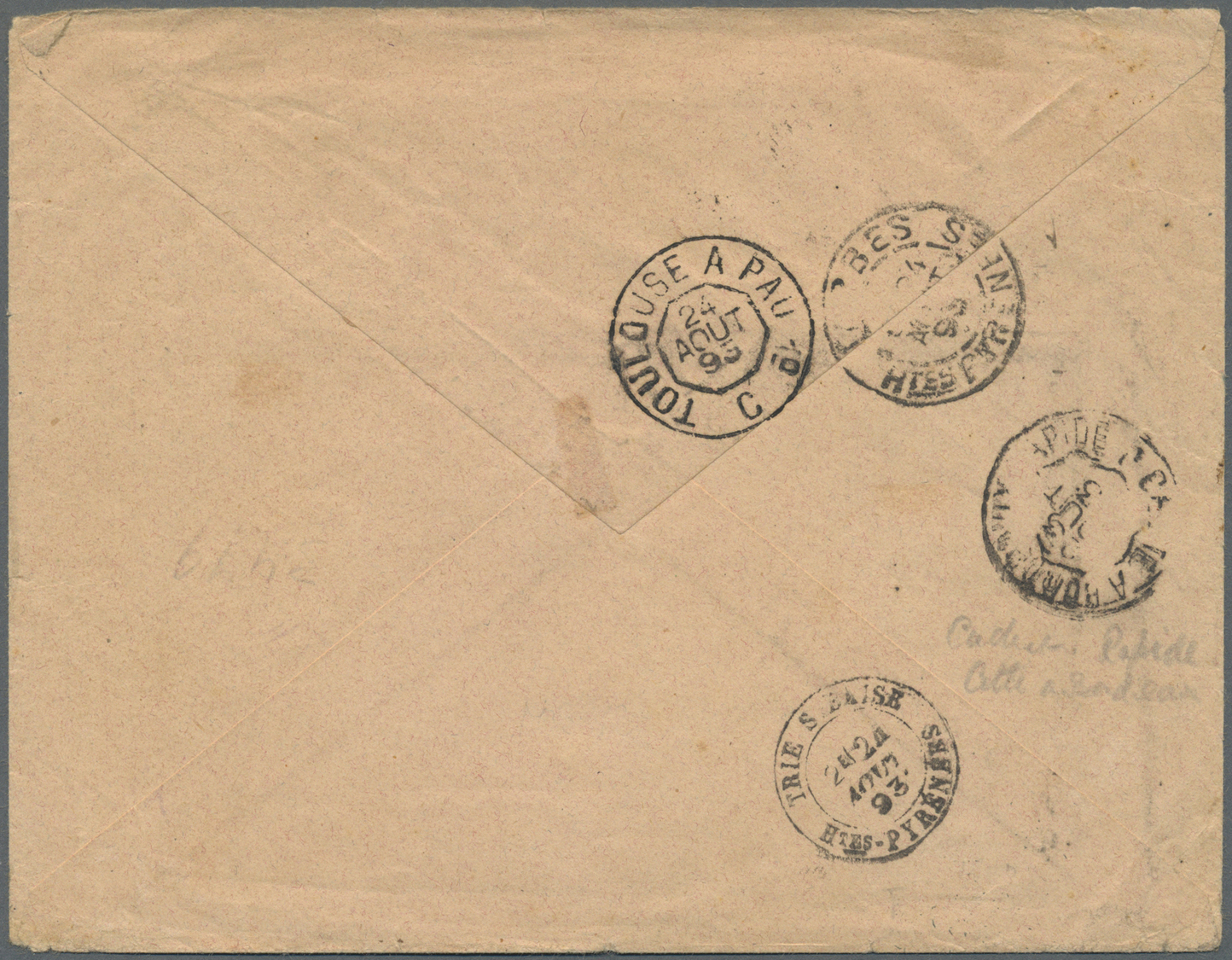 Br Madagaskar: 1893, Letter With Two Copies Of 25 Cent Type Sage Sent From TANANARIVE With French Shipmark "LA REUNION A - Madagascar (1960-...)