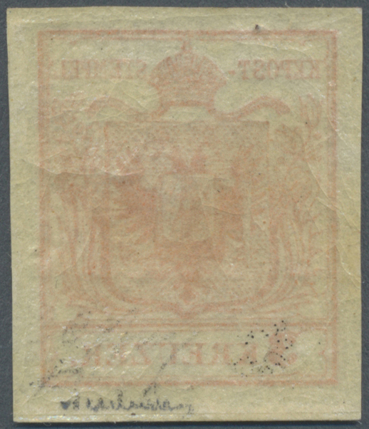 * Österreich: 1850/54: 3 Kreuzer Zinnoberrot, Handpapier Type I A2, Ungebraucht Mit Zartem Maschinenabklatsch. L - Unused Stamps
