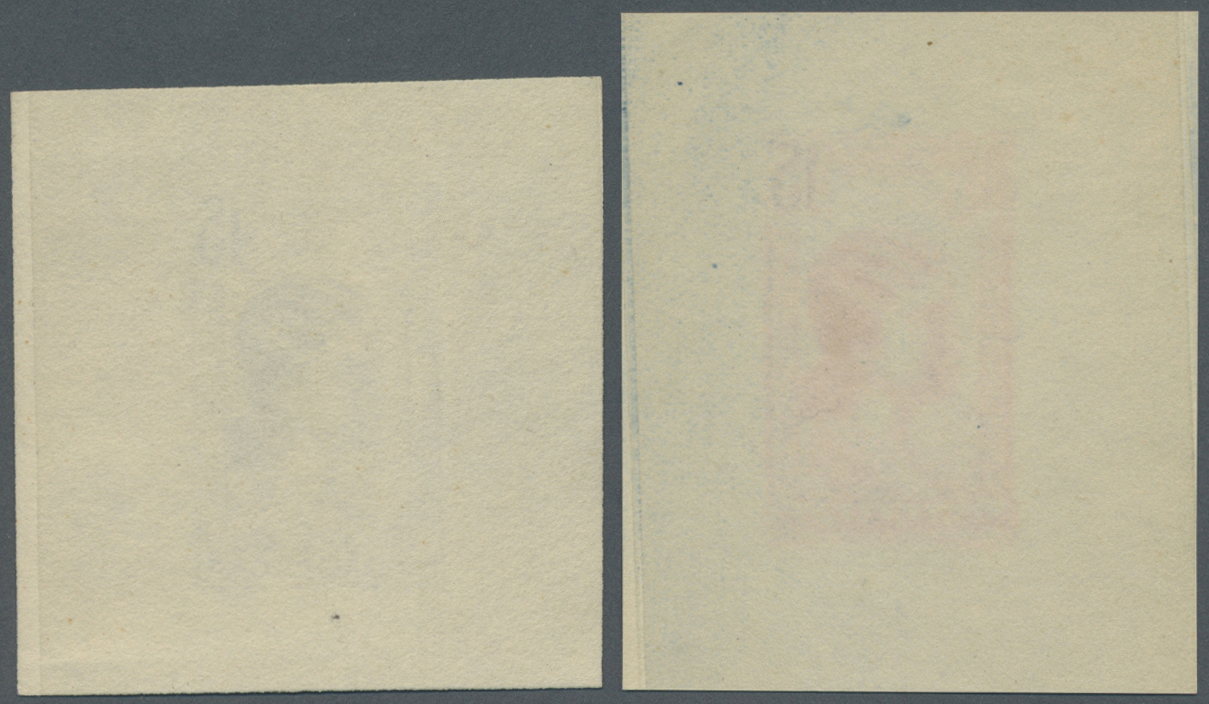 (*) Madagaskar: 1930, Definitives "Rural Life", Design "Native Woman", Two Imperforate Essays Of Not Realised Design By  - Madagascar (1960-...)