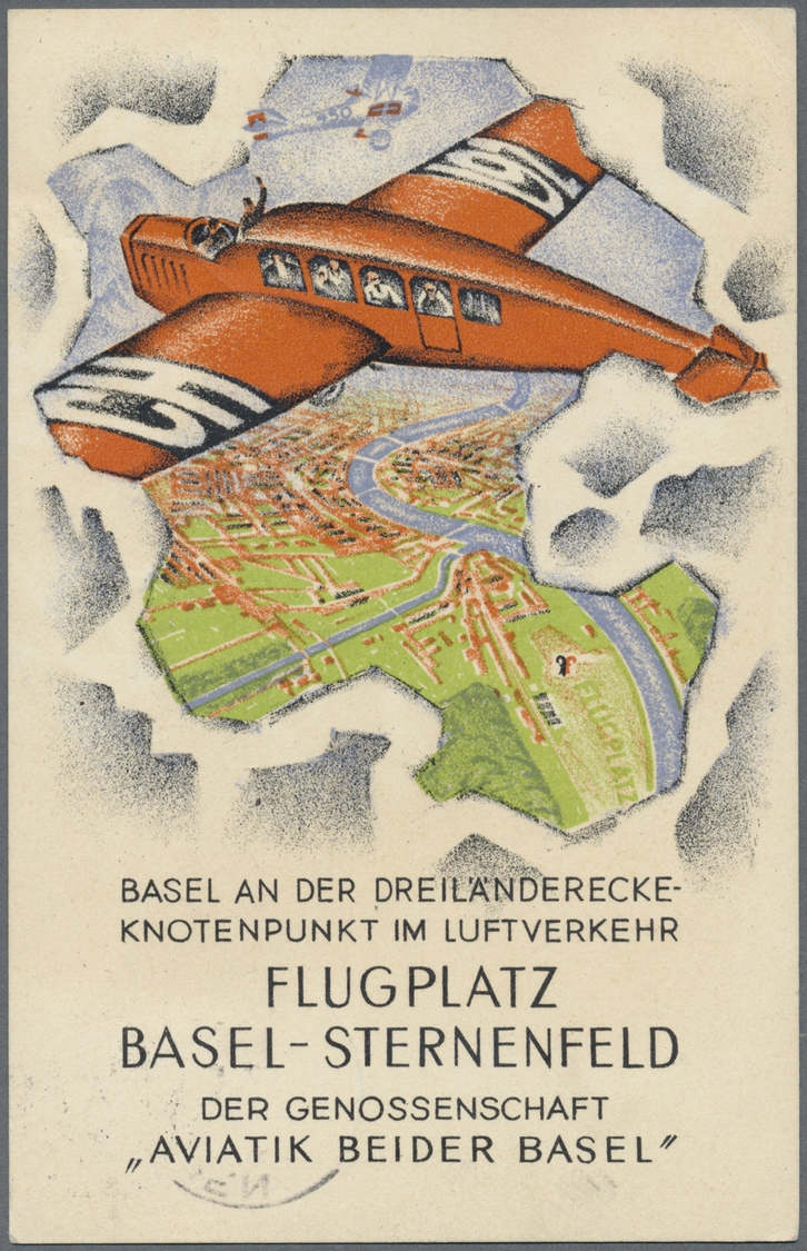Ansichtskarten: Motive / Thematics: FLUG, "Flugplatz Basel-Sternfeld", Grosses Flugmeeting 1925, Pos - Andere & Zonder Classificatie