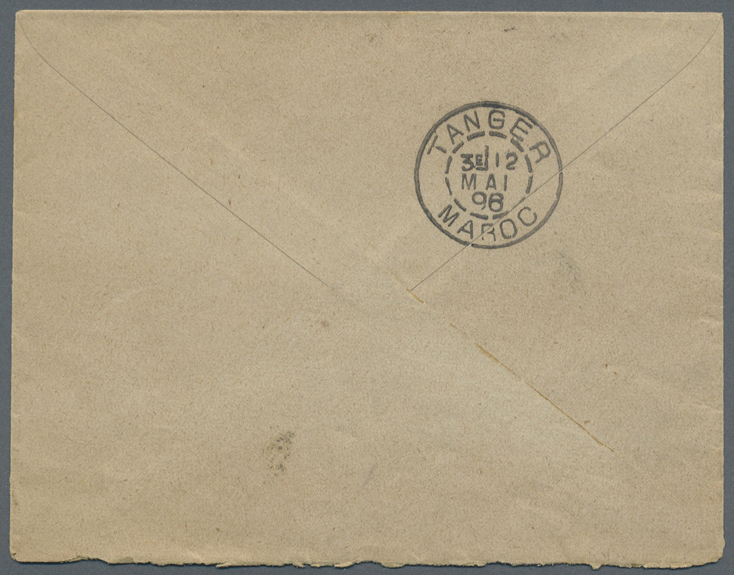 Br Marokko: 1896. Envelope Addressed To The 'Receiver Of The French Postes, Tangier' Bearing French Maroc Yvert 3a, 10c  - Morocco (1956-...)