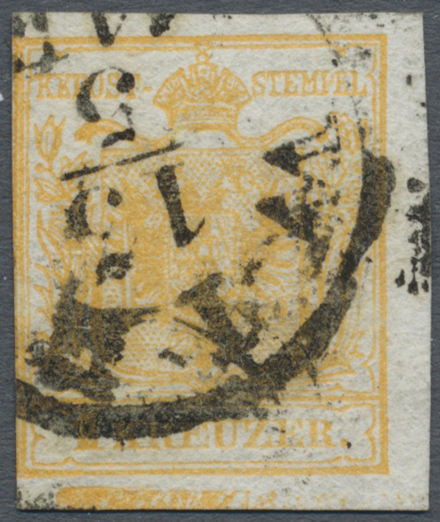 O Österreich: 1850, 1 Kreuzer Orange (waager. Balken Unten) Und Desgl. Kadmiumgelb Type III Gestempelt In Wien, - Neufs