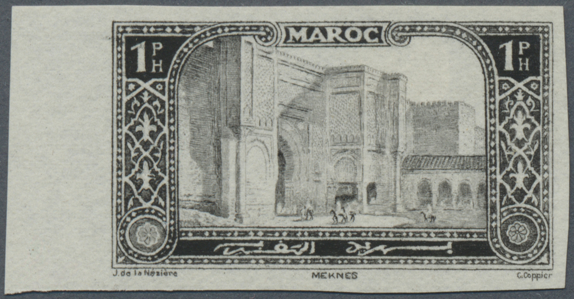 ** Marokko: 1 Pta. Meknes Als Postfrischer Ungezähnter Einzelwert Vom Linken Seitenrand. - Morocco (1956-...)
