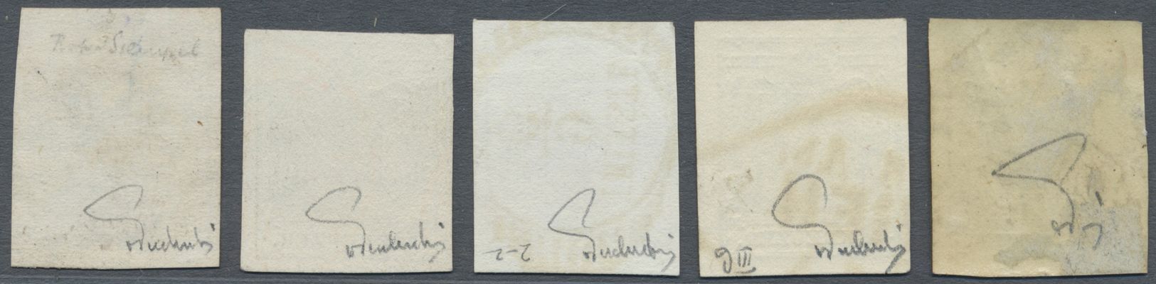 O Österreich: 1854, 1 Kreuzer, 2 Kr Und 3 Kr Alle Sauber Gestempelt Sowie 2x 9 Kreuzer Mit Rotem Wiener Rekostem - Unused Stamps