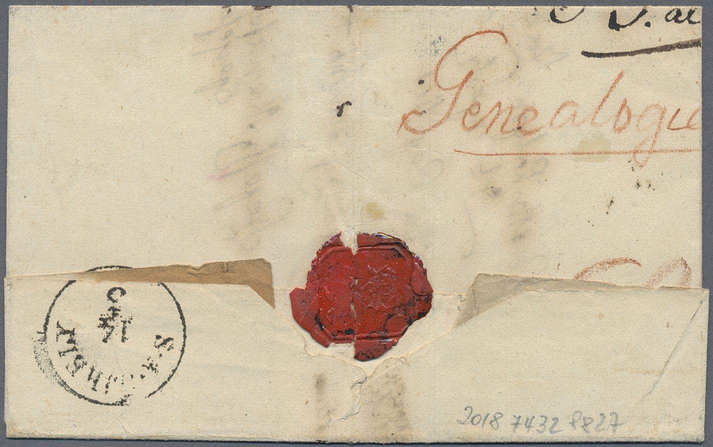 Br Österreich: 1852, 3 Kr Rot Mit Diagonaler Quetschfalte Durch Das Untere Markenbild Als EF Auf Faltbriefteil Vo - Unused Stamps