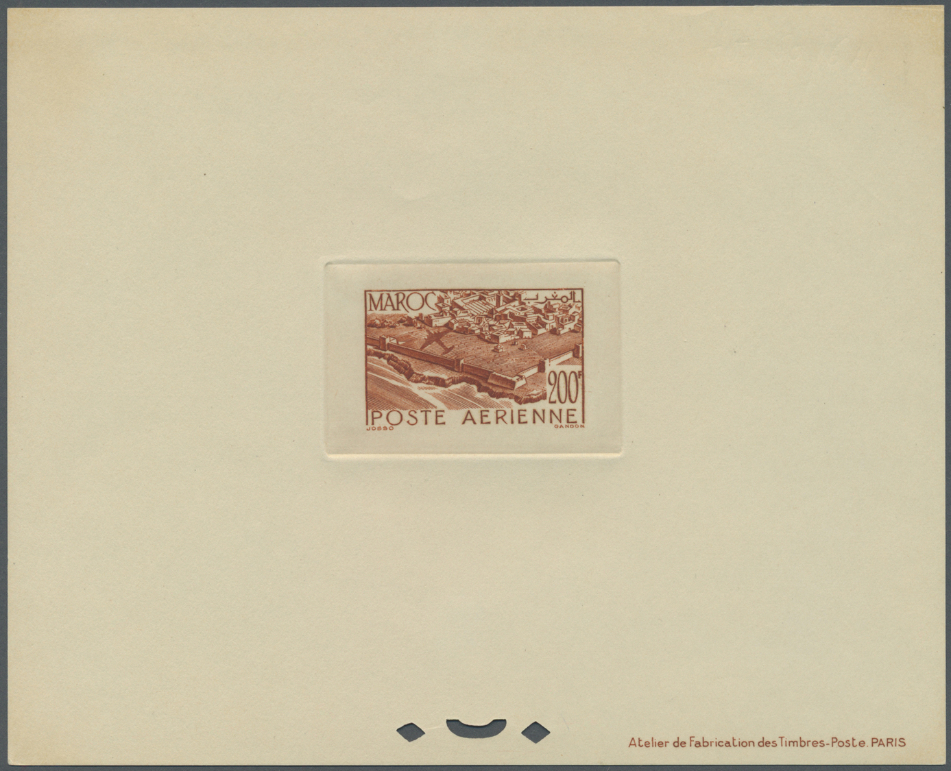 (*) Marokko: 1945/1947, Airmails, 50fr. And 9fr. To 200fr., Six Values As Epreuve De Luxe. Maury PA57, PA60/64 - Marokko (1956-...)