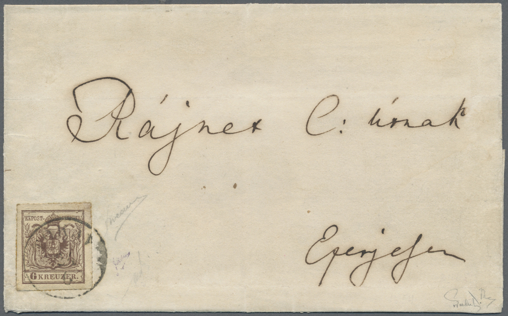 Br Österreich: 1850,  6 Kreuzer Brown, Hand Paper Type III, Line Perforation 14 (so-called "Tokay Roulette") On C - Unused Stamps