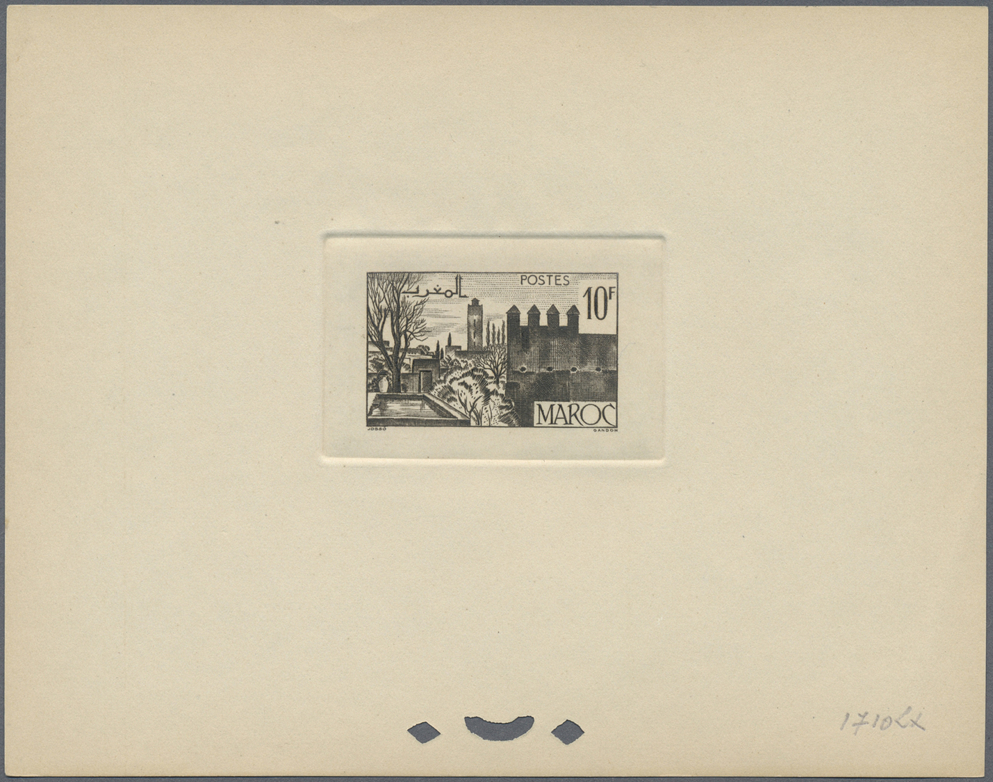 (*) Marokko: 1947/1948, 10fr. Fes, Group Of Six Epreuve In Differing Colours (partly Some Striated Toning). Maury Refers - Morocco (1956-...)