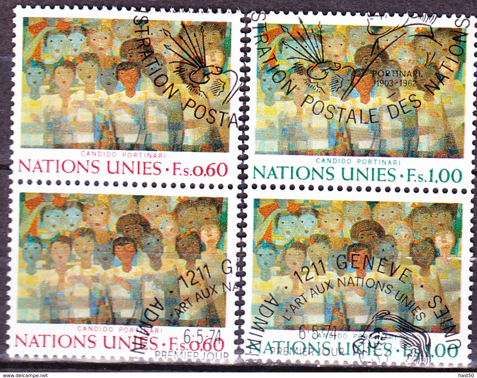 UNO Genf Geneva Geneve - Kunst "Krieg Und Frieden" (MiNr. 41/2) 1974 - Gest Used Obl - Gebruikt