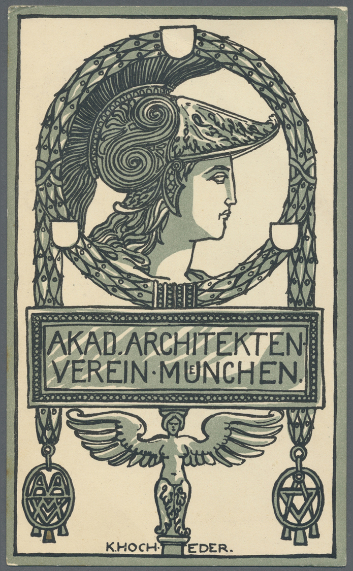 Ansichtskarten: Bayern: MÜNCHEN, Akademischer Architekten Verein, 3 Verschiedene Karten, 2 Sign., In - Altri & Non Classificati