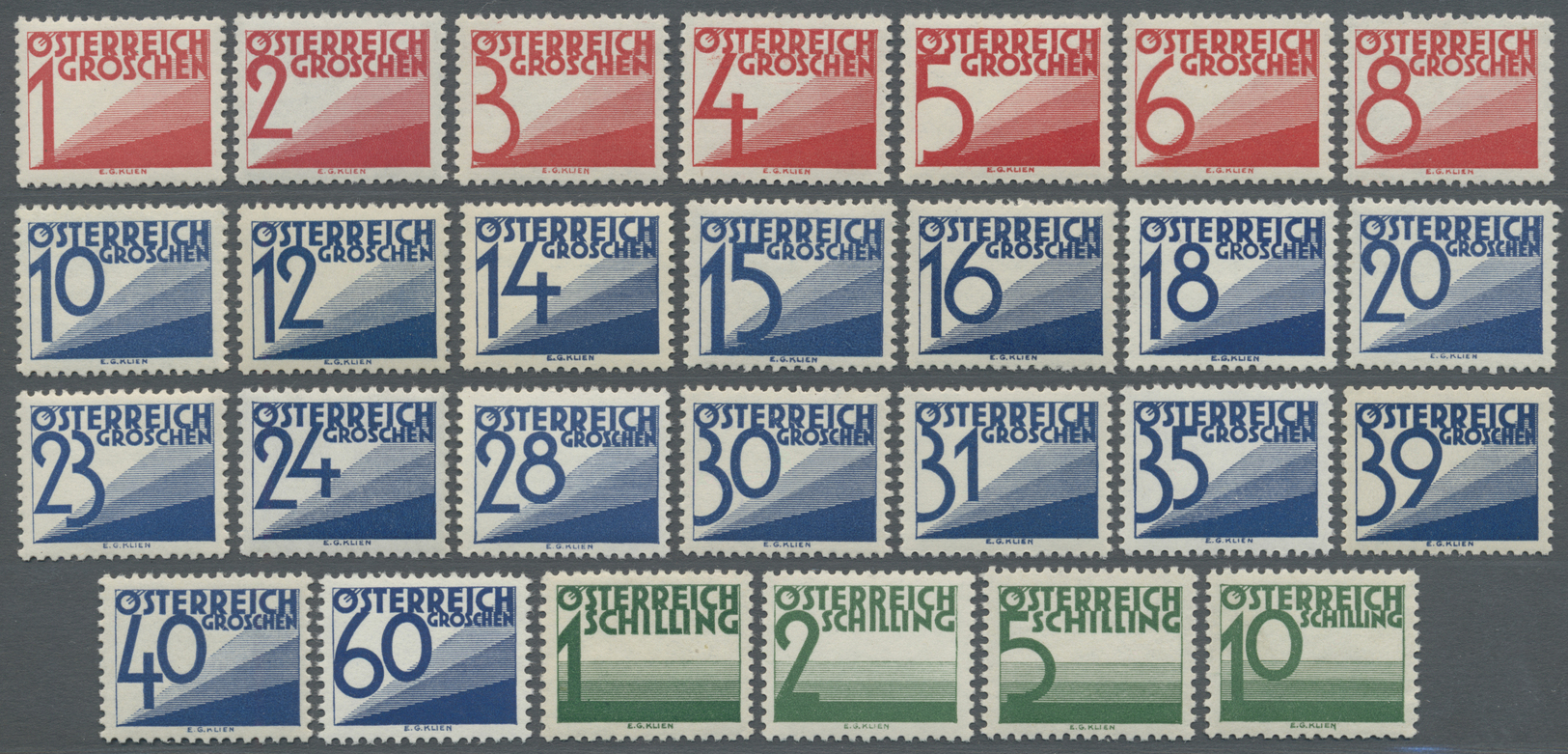 ** Österreich - Portomarken: 1925, Portomarken 1 G Bis 10 S, Kompletter, Perfekt Zentrierter Luxus-Satz Von 27 We - Postage Due