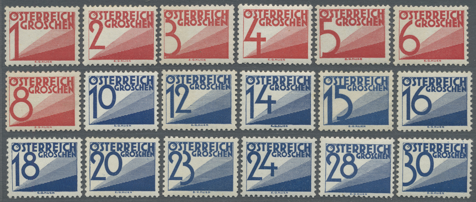 ** Österreich - Portomarken: 1925, 1 G. - 10 S. Ziffernzeichnung Als Postfrischer Satz. - Taxe