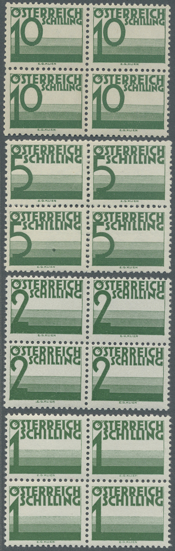 ** Österreich - Portomarken: 1925, Portomarken, Schneeweiße Luxusserie Als VIERERBLOCKS, A.N.K. 3.200.- Euro - Postage Due