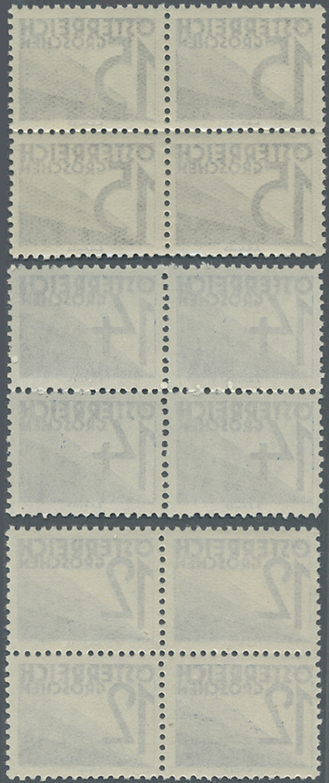 ** Österreich - Portomarken: 1925, Portomarken, Schneeweiße Luxusserie Als VIERERBLOCKS, A.N.K. 3.200.- Euro - Postage Due