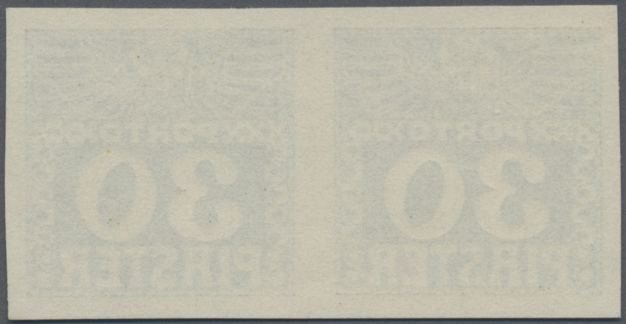 (*)/ Österreichische Post In Der Levante - Portomarken: 1908, 30 Pia Grün, Ungezähntes Waagr. Paar Ohne Gummi, Ohne - Levant Autrichien