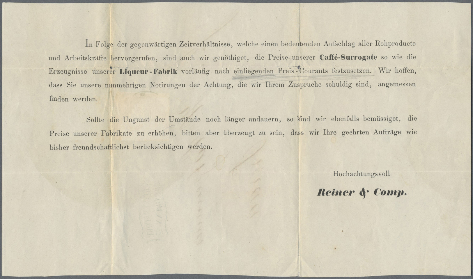 Br Österreich - Ganzsachen: 1863, 15 Kr. Braun Ganzsachenausschnitt Als Frankatur Verwendet Auf Geschäftsdrucksac - Autres & Non Classés