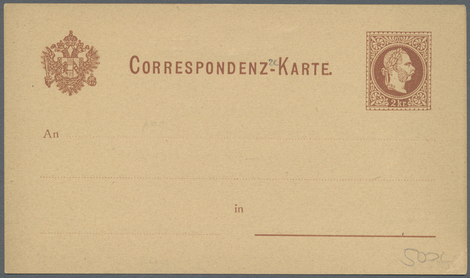 GA Österreich - Ganzsachen: 1875 (ca.), 2 Kreuzer Braun Zudruck-Ganzsachenkarte "Prosit Neujahr! 188...", Ungebra - Other & Unclassified