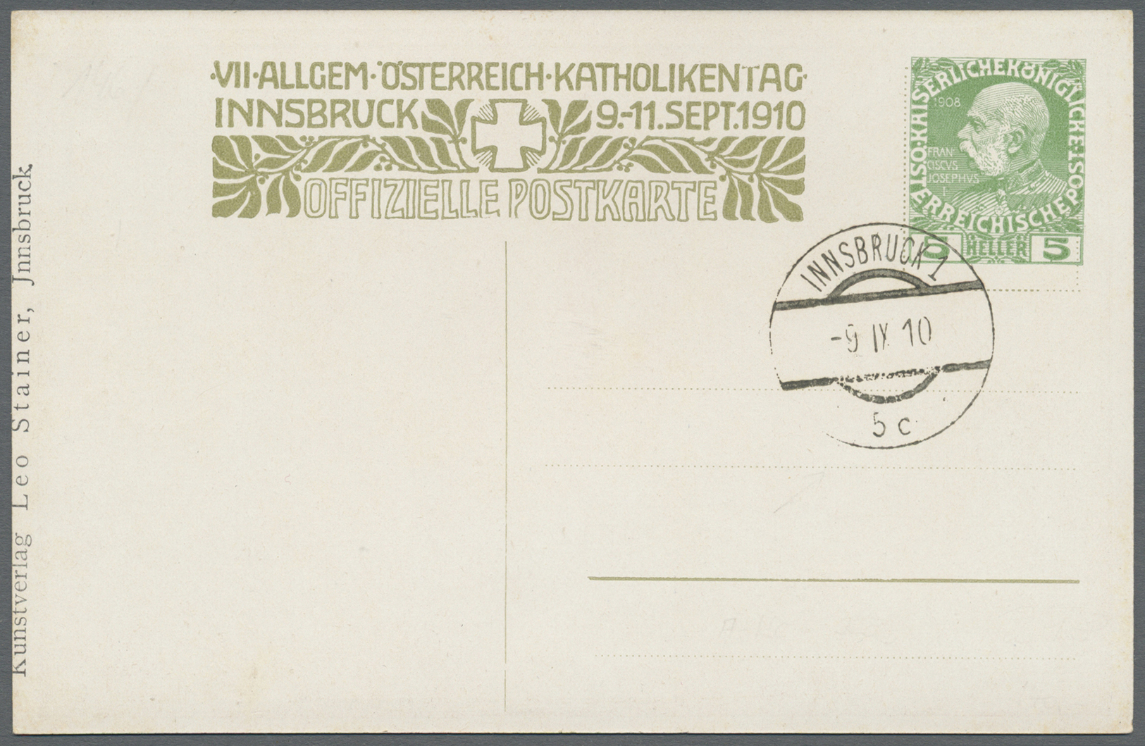 GA Österreich - Privatganzsachen: 1909/1911, Drei Verschied. Bildpostkarten Mit Wertstempel Franz-Joseph 5 Heller - Autres & Non Classés