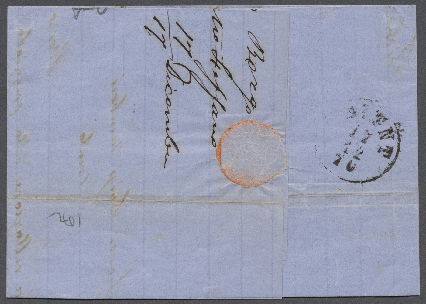Br Österreich - Stempel: "BORGO 17.DEC." (1870), Blauer L2 (Mü.287a), Klar Auf 5 Kr. 1867-Ausgabe Auf Kabinett-Br - Machines à Affranchir (EMA)