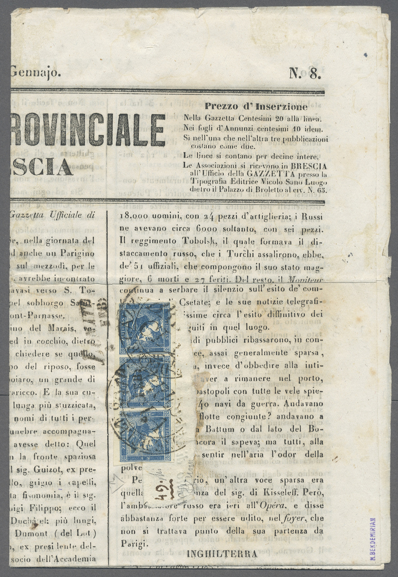 Br Österreich - Stempel: "I.R. SPEDIZIONE DELLE GAZZETTE DI BRESCIA" (Lombardei-Venetien), Klarer Und Sehr Selten - Franking Machines (EMA)