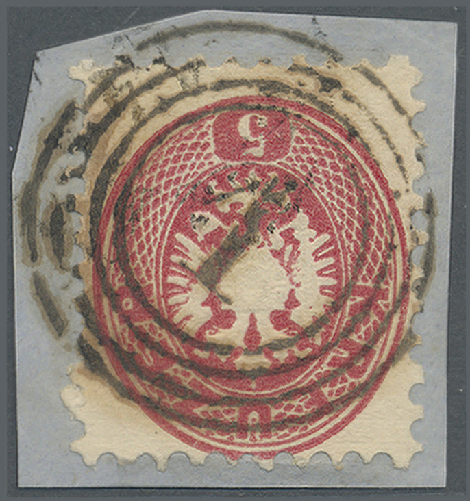 Brrst Österreich - Stempel: WIEN: 1864, 5 Kr. Rot Auf Kl. Briefstück Mit Vierringstempel '1' Als Ankunftsstpl., Foto - Franking Machines (EMA)