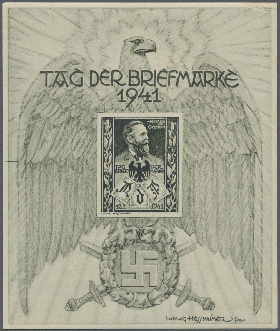 ** Österreich - Besonderheiten: 1941, Ausstellungsausgabe von Ludwig HESSHAIMER mit Abbildung 'Heinrich von Steph
