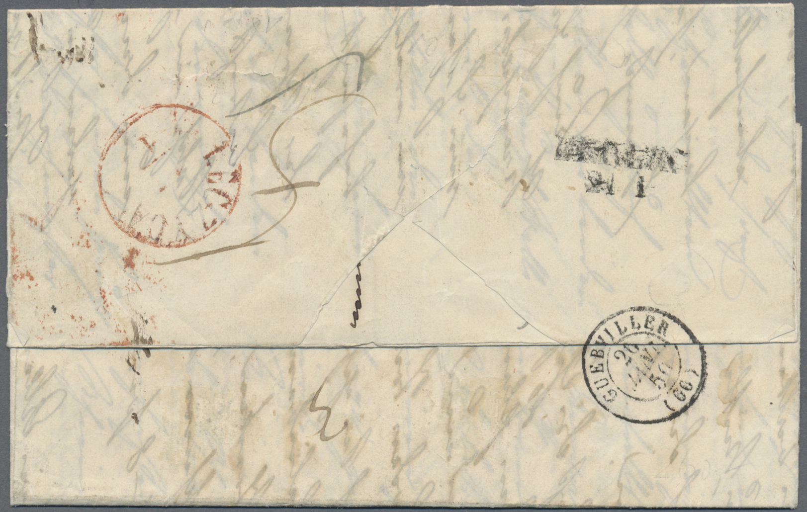 Br Polen - Vorphilatelie: 1850: Complete Letter From OZORKOW - Date M/s 17/5 In Red Circle, Red LECZICA On Back, - ...-1860 Préphilatélie