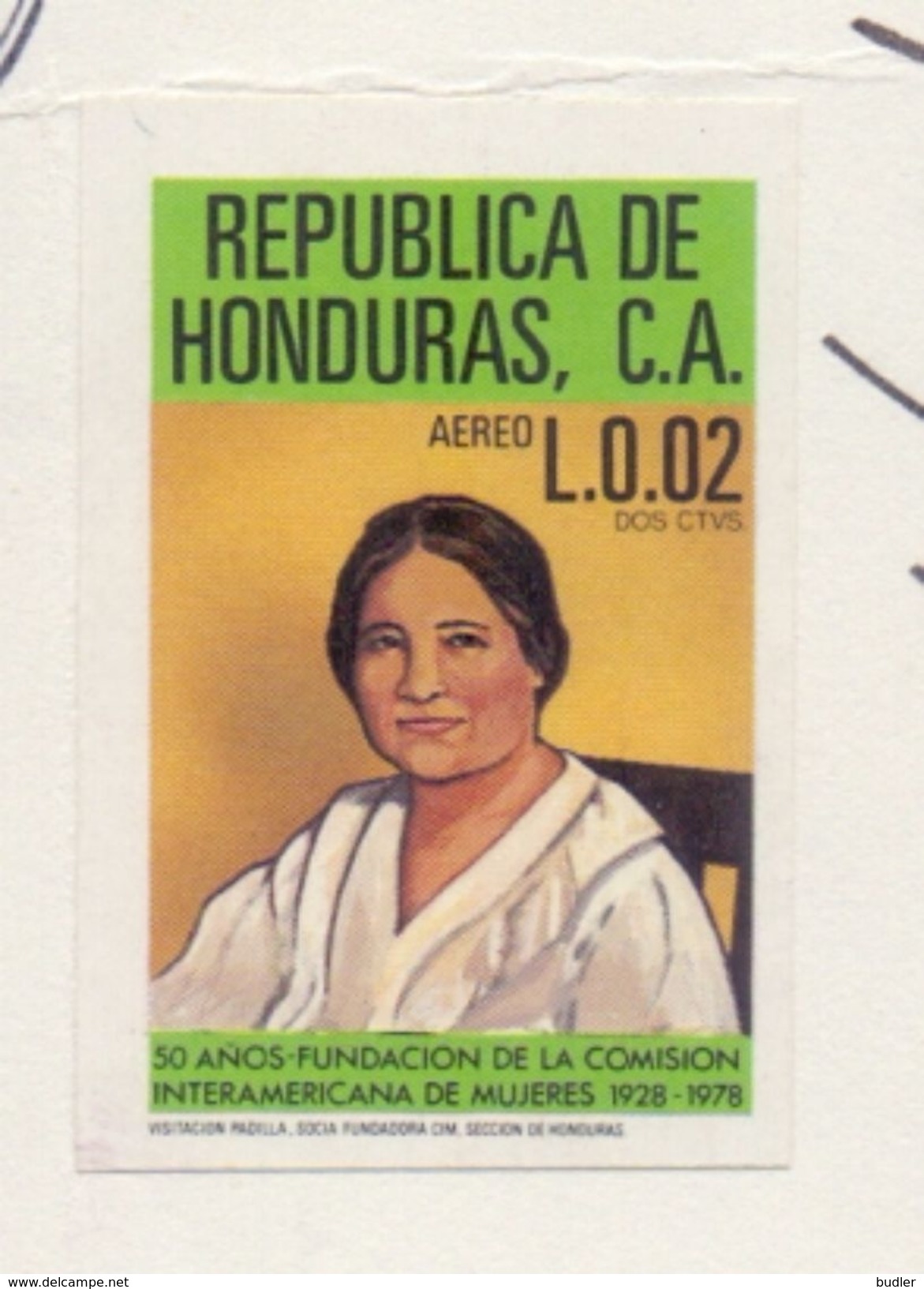 Republica De HONDURAS :1980: Y.PA653 : ## ACCEPTED MASTERPROOF ## :  WOMAN,LADY,V. PADILLA,CLOTHES,HEADGEAR,HISTORY, - Honduras