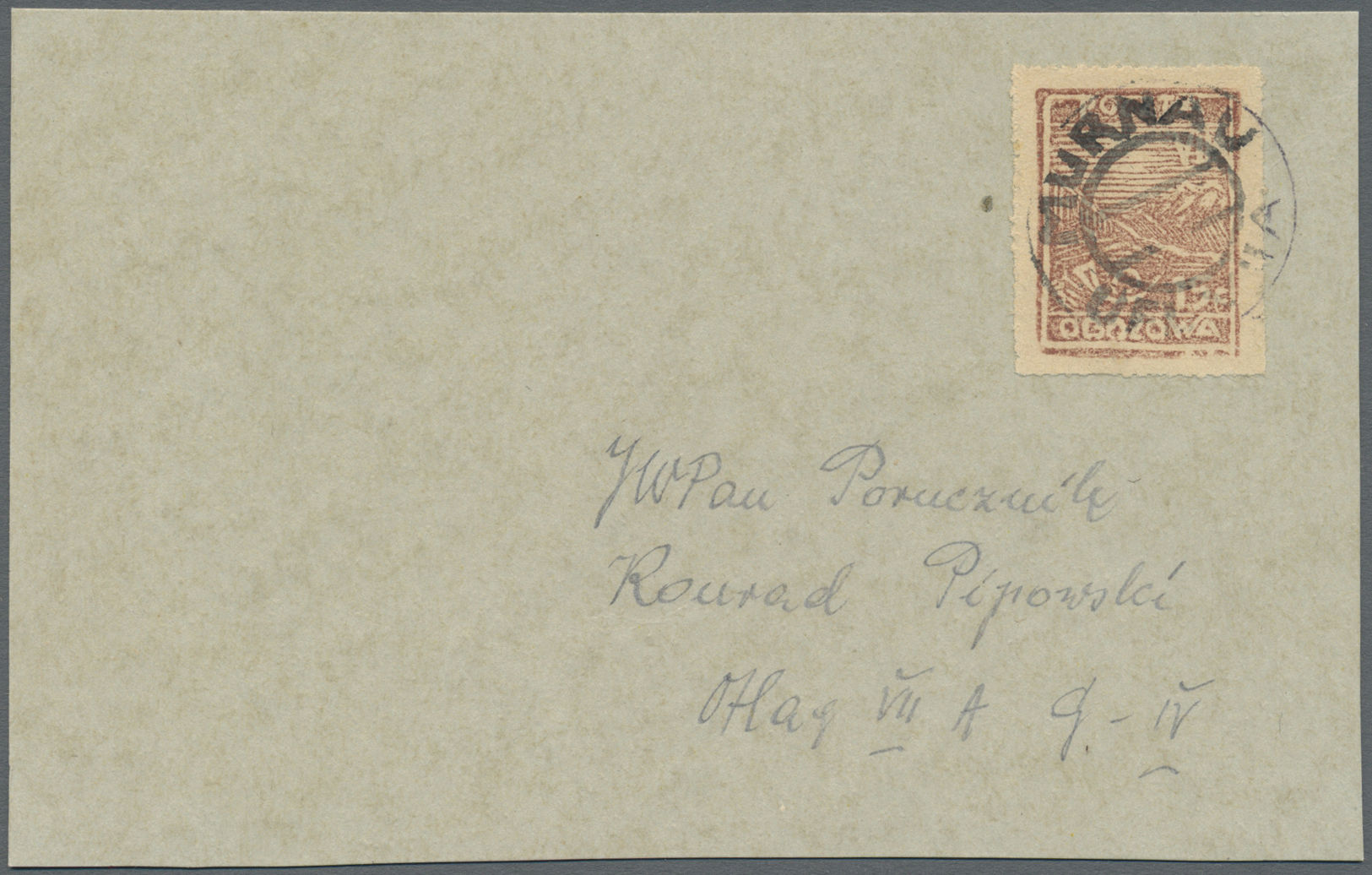 Br Polen - Lagerpost: Murnau: 1942, 15 F. Posthorn Braun Mit Durchstich Auf Postkarte Mit Zweisprachigem Lagersts - Autres & Non Classés