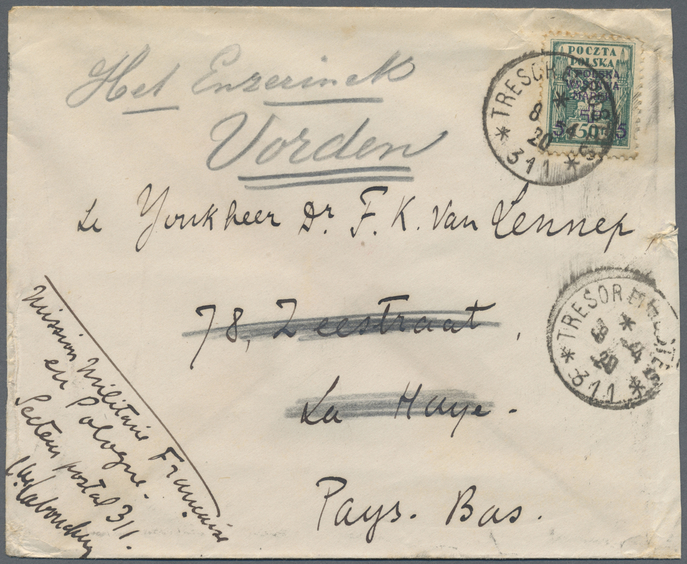 Br Polen - Besonderheiten: 1920, French Field Post In Poland, Cover "Mission Militaire Francaise En Pologne" Fran - Autres & Non Classés