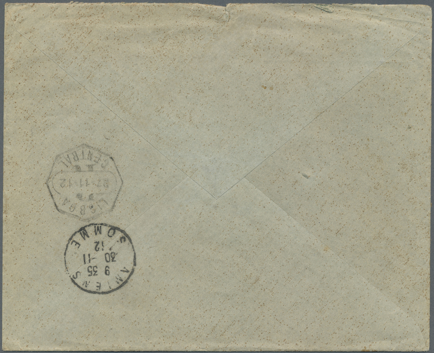 Br Portugal: 1912. Registered Envelope Addressed To France Bearing 'Republica ' Yvert 190, 80r On 150 Bistre, Yve - Lettres & Documents