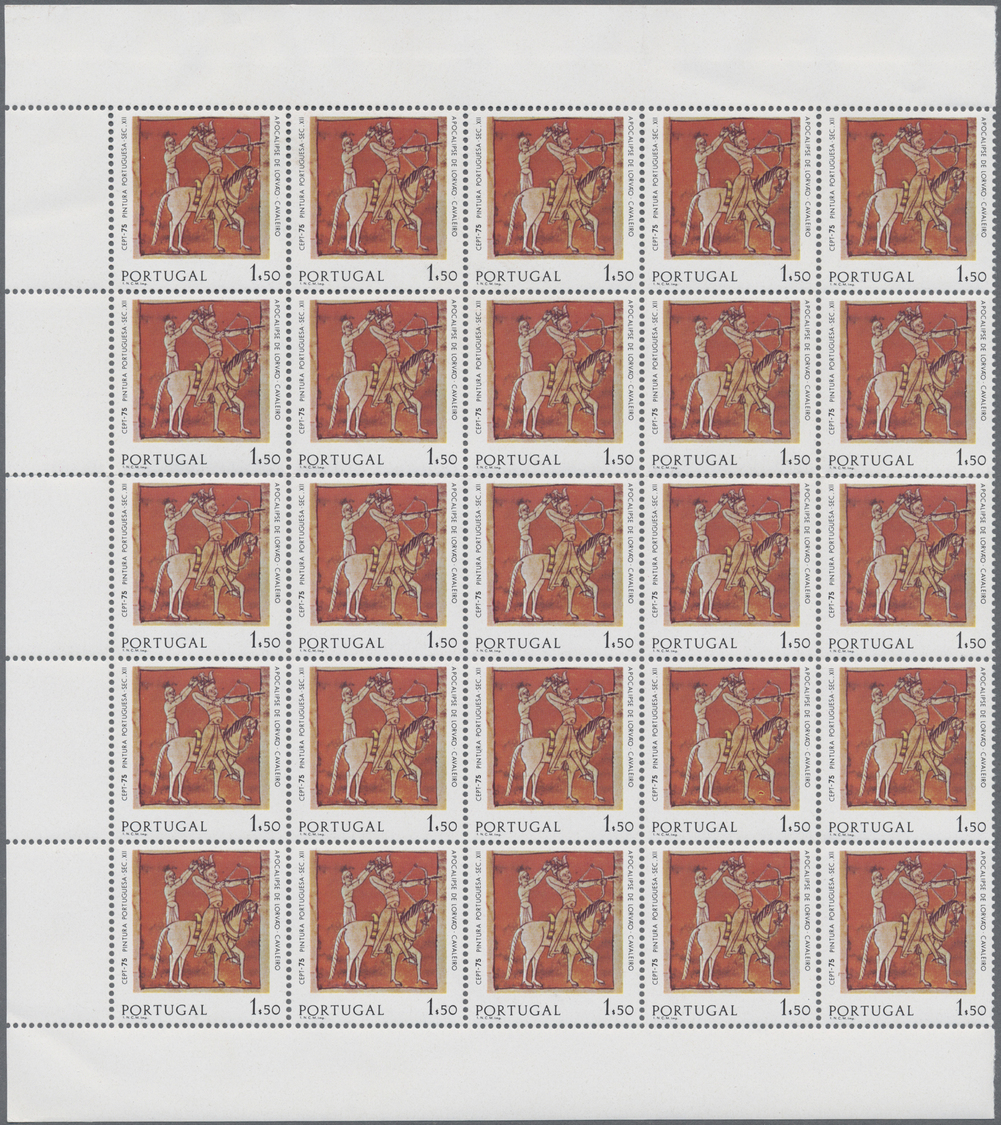 ** Portugal: 1975, Europa, 25 Sets In Two Halved Sheets Of 50, Folded, MNH (Mi. 1750,- €) - Lettres & Documents