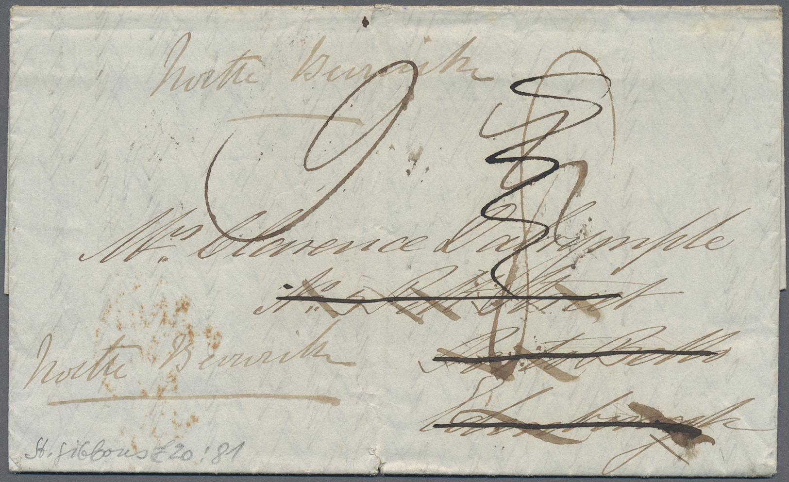 Br Portugal - Madeira: 1844, Folded Letter From MADEIRA To Edinburgh, Readdressed To North Berwick With Straight - Madère