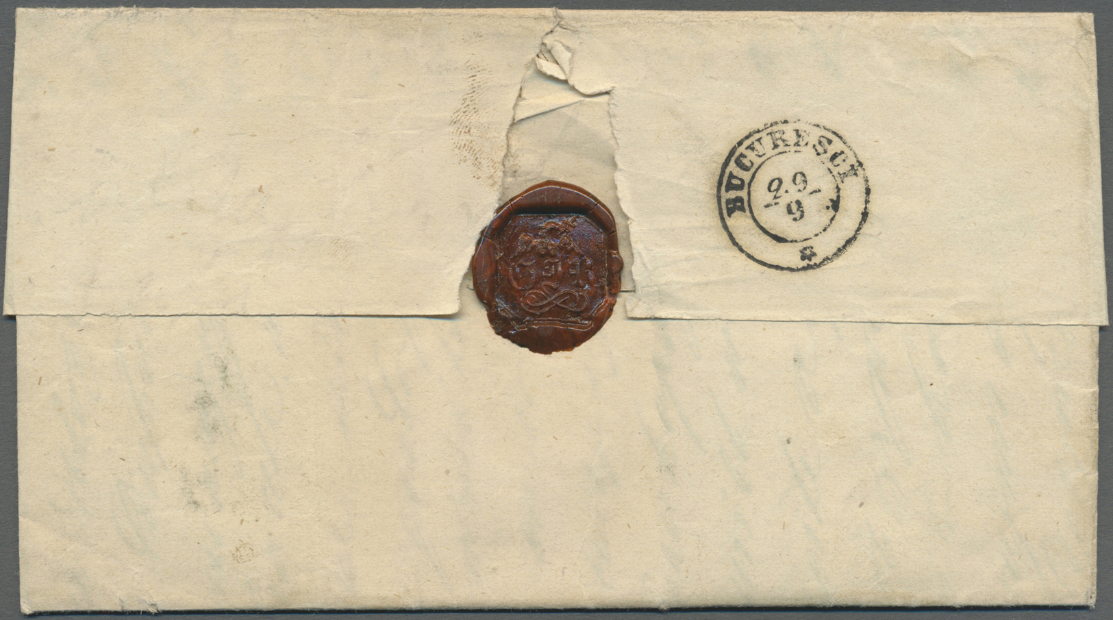 Br Rumänien: 1862, Two Items 30 PAR. Blue On Complete Folded Letter From PETESCI To Bucharest, Little Defects, Sc - Covers & Documents