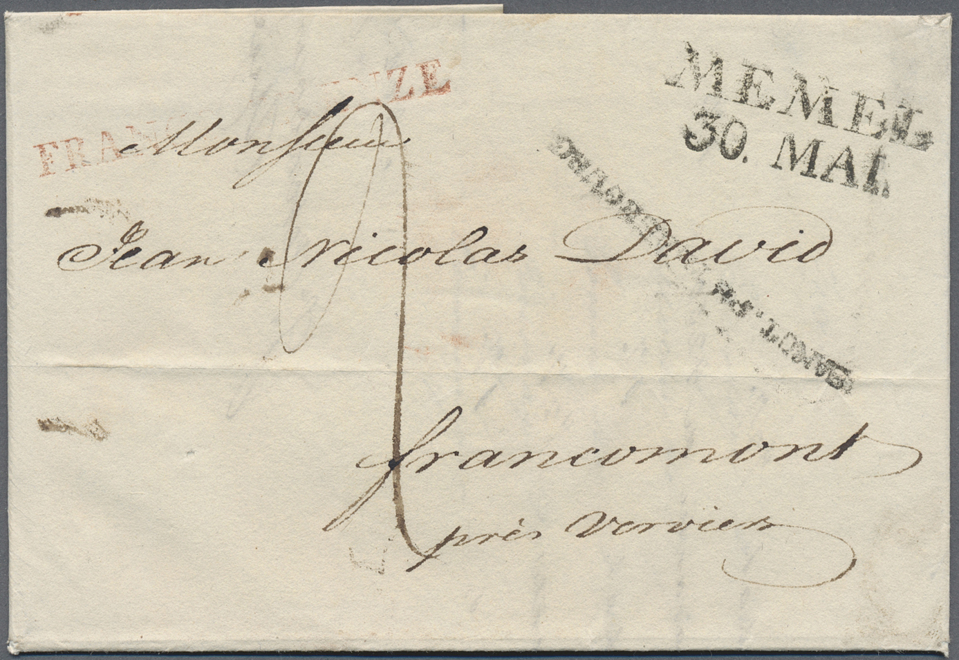 Br Russland - Vorphilatelie: 1818, Folded Letter From ST. PETERSBURG With Tranist MEMEL And Taxation "FRANCO GREN - ...-1857 Prephilately