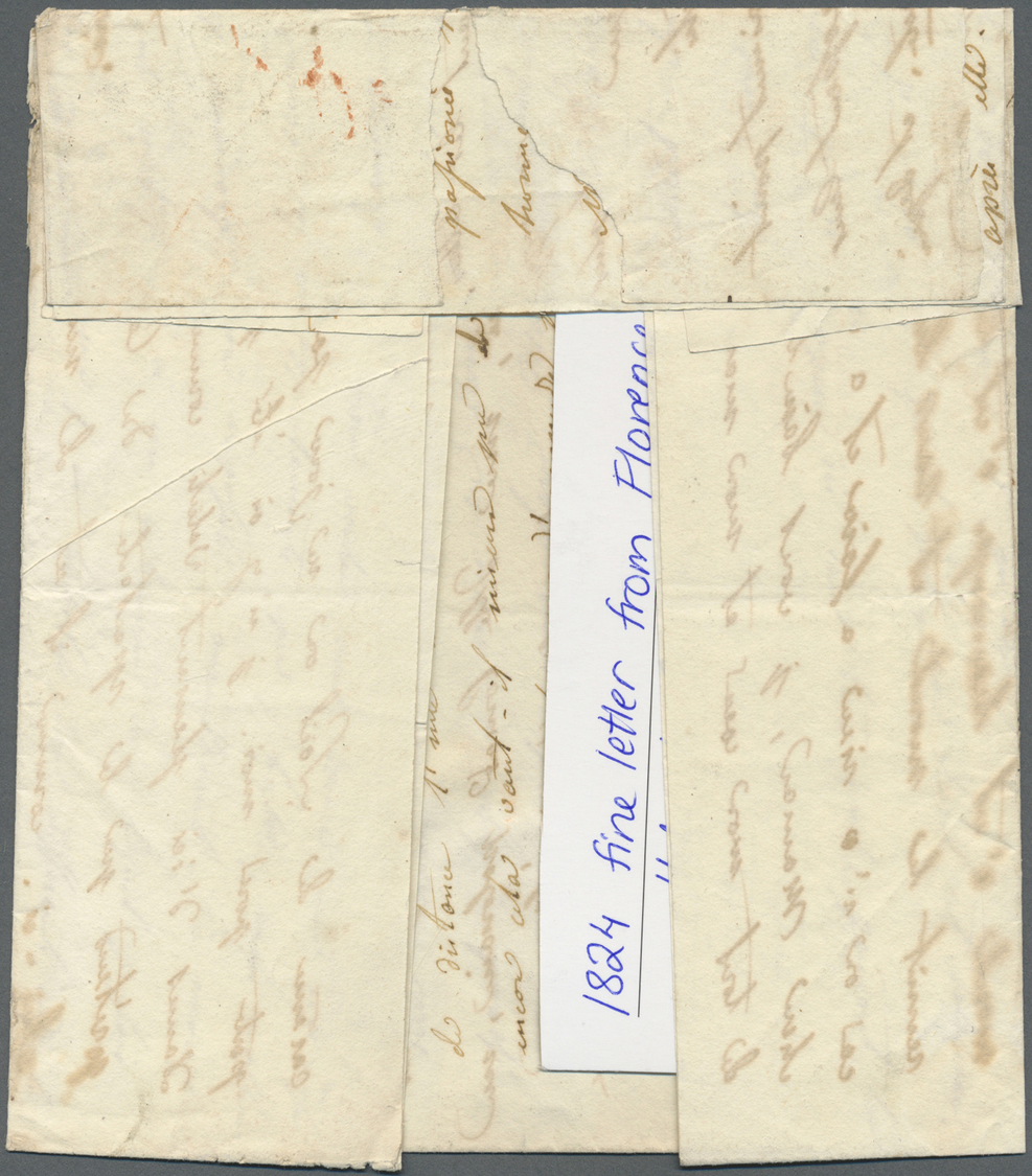Br Russland - Vorphilatelie: 1824, Fine Entire Letter From "FIRENZE", Italie Sent To St.Petersburg  With B/s The - ...-1857 Préphilatélie