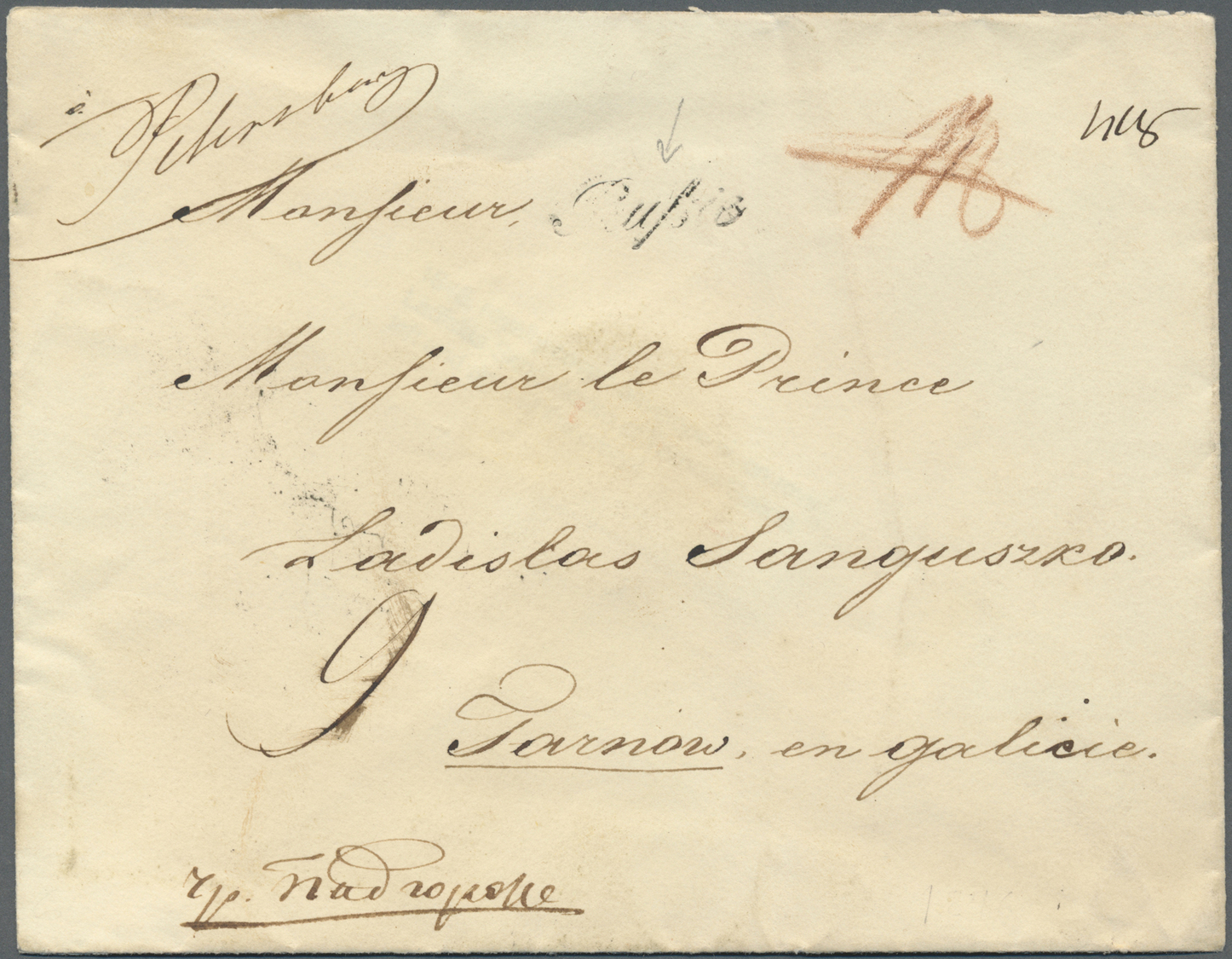 Br Russland - Vorphilatelie: 1846, "Rußie" Cursive Cancel On Envelope With Royal Wax-seal Sent From St.Petersburg - ...-1857 Prephilately