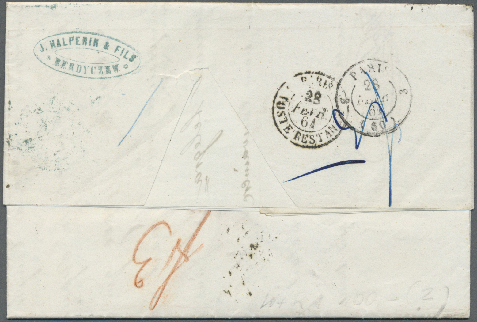 Br Russland - Vorphilatelie: 1857, St. Petersburg, Incoming Mail: Entire Folded Letter With 19 Aug 1857 Dateline - ...-1857 Préphilatélie