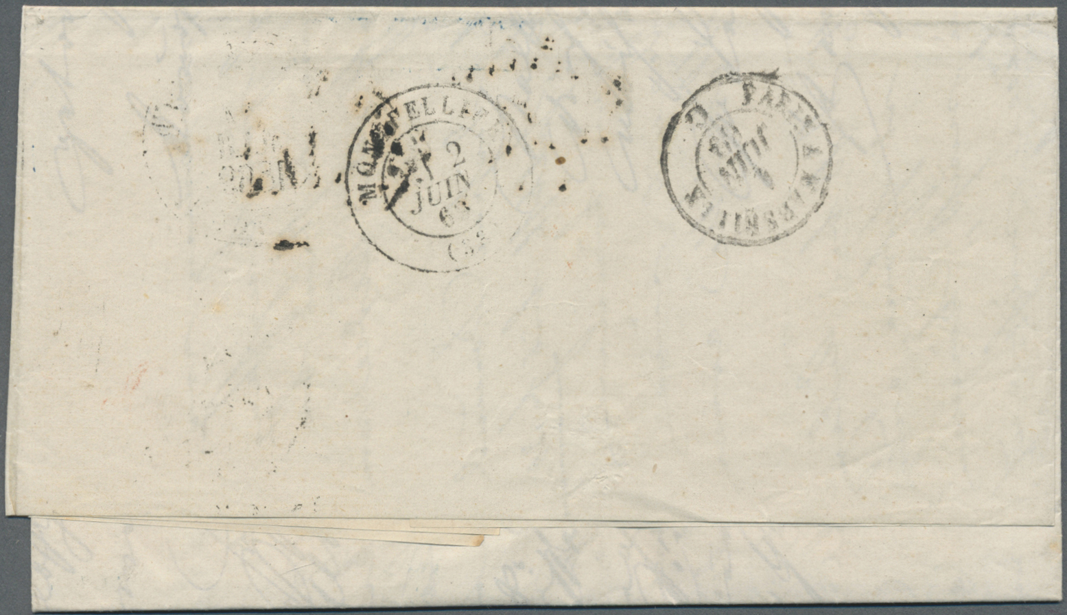 Br Russland: 1869. Envelope (horizontal Fold)  Addressed To France Bearing Yvert 19, 3k Black And Green, Yvert 20 - Unused Stamps