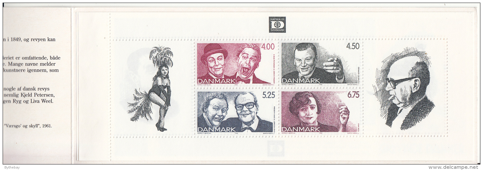 Denmark MNH Scott #1159a Booklet 2 Panes Of 4 Danish Revue, 150th Anniversary - Danse