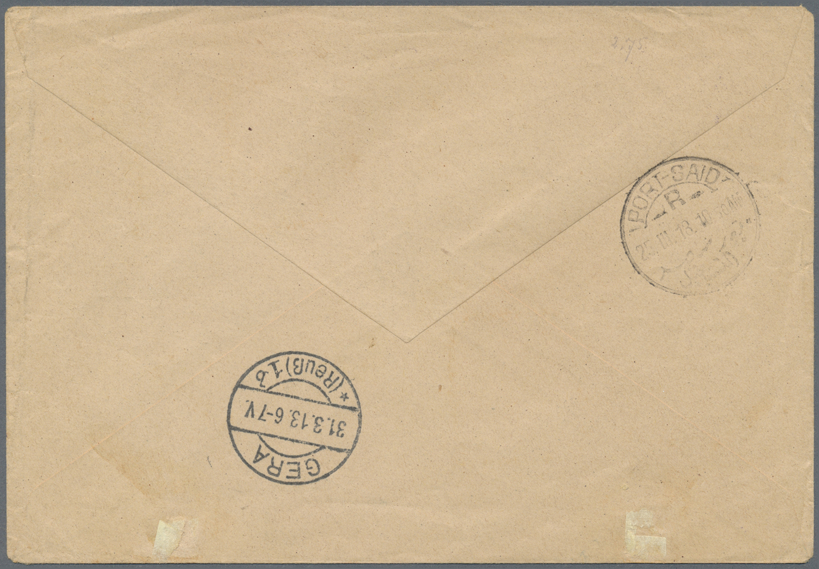 Br Russische Post In Der Levante - Staatspost: 1913, 2 Pia./20 K. Tied Violet "ROPIT JAFFA -7 3 13" To Registered - Turkish Empire